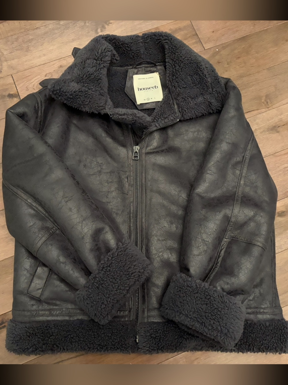 House of CB Dark Purple Faux Shearling Jacket